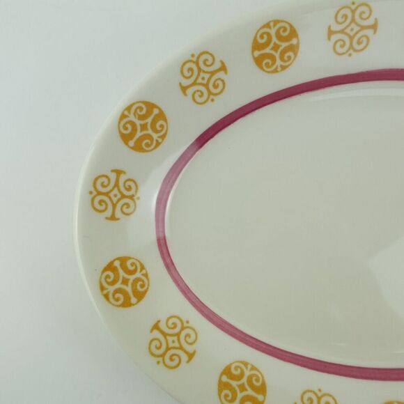 Homer Laughlin Best China Restaurant Ware Gold Medallion Oval Platter - Picture 2 of 8
